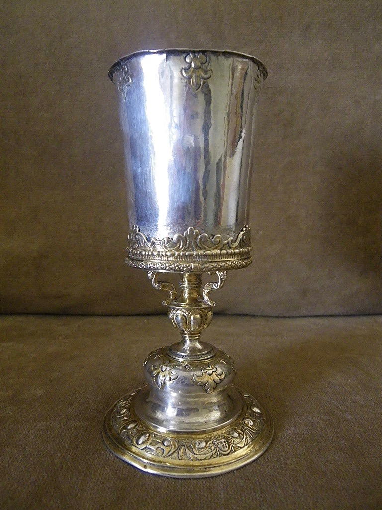Baroque Cup In Silver And Vermeil