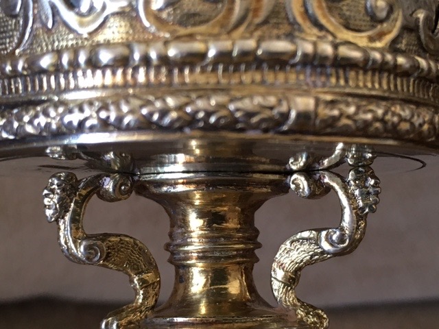 Coupe Sur Pied Baroque En Argent Et Vermeil-photo-2