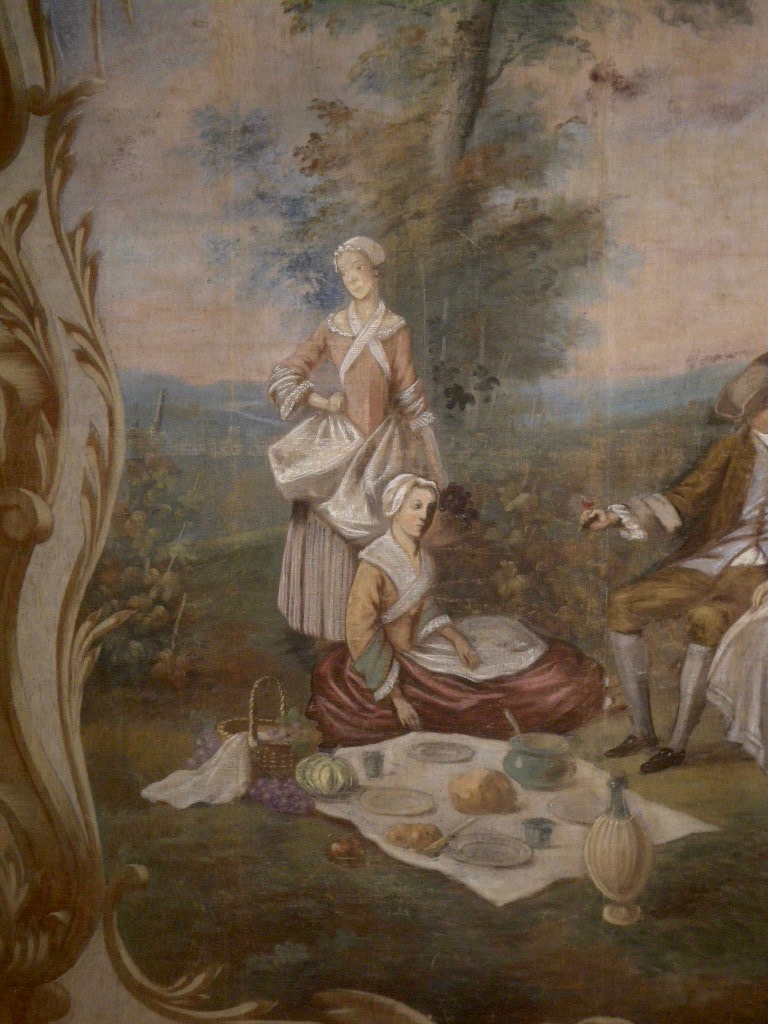 Grande toile peinte provençale XVIIIe-photo-3