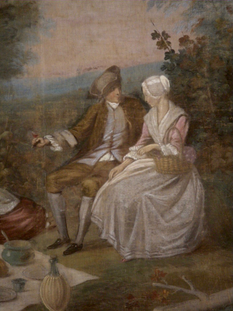 Grande toile peinte provençale XVIIIe-photo-4
