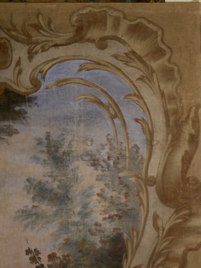 Grande toile peinte provençale XVIIIe-photo-3