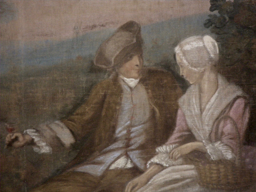 Grande toile peinte provençale XVIIIe-photo-8