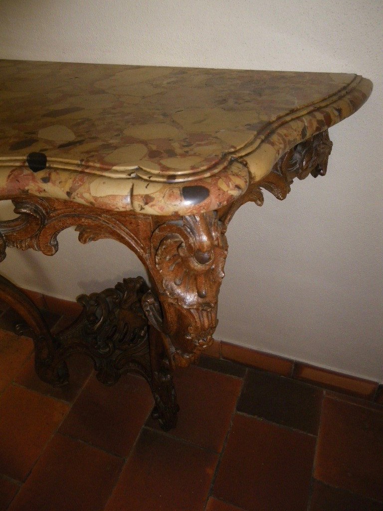Console époque Louis XV chêne XVIIIe-photo-2