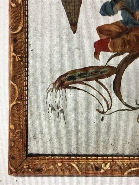 Fixé Sous-miroir Au Chinois Epoque Régence XVIIIe-photo-2