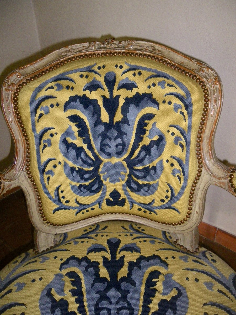Suite de quatre fauteuils d'époque Louis XV estampillés L.C. Carpentier-photo-3
