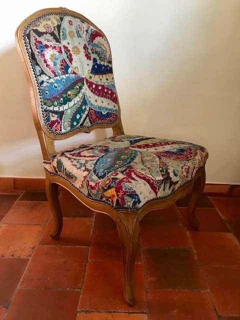 Paire de larges chaises basses -photo-3
