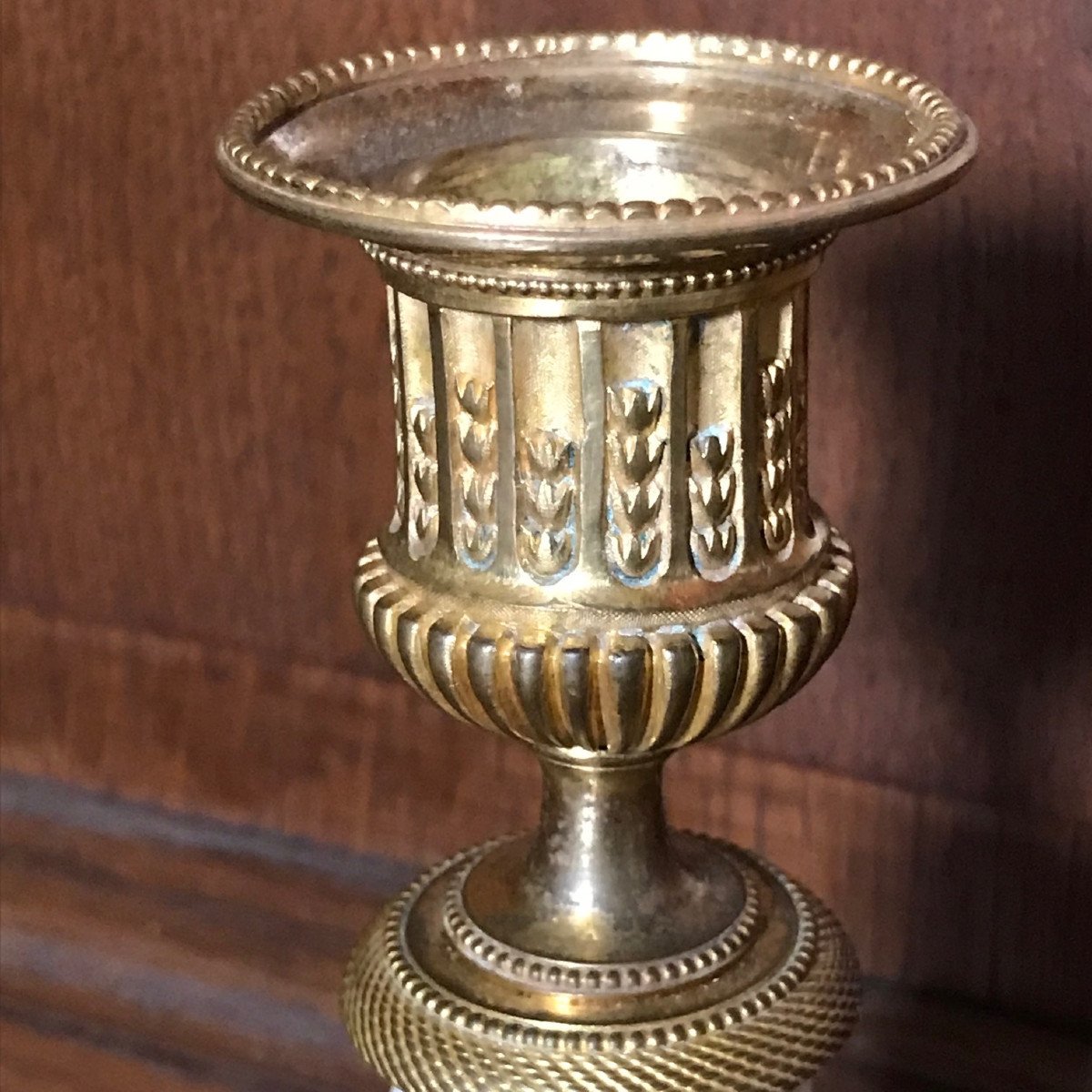 Pair Of Candlesticks Marble And Gilt Bronze Late 18th-photo-2