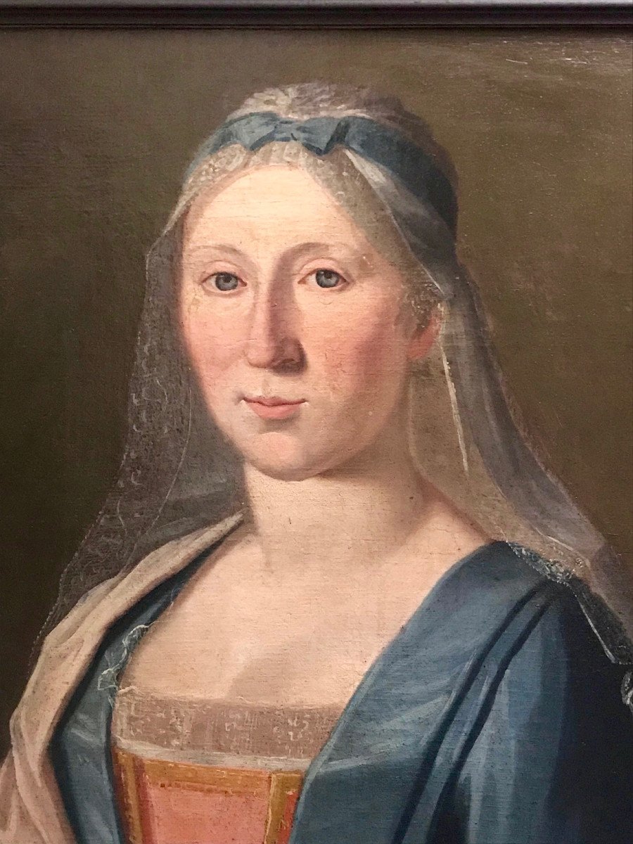 Portrait Of Lady Oil On Canvas Mid-18th-photo-2