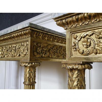 Pair Of Louis 16 Gilt Wood Consoles 18th