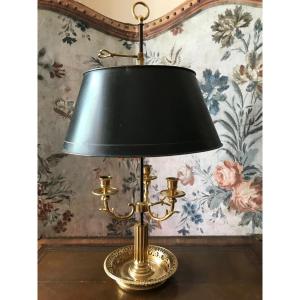 Lampe Bouillotte Bronze Doré Et Tôle Début XIXe