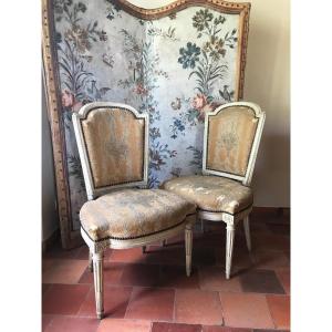 Pair Of Louis 16 Period Chairs 18th