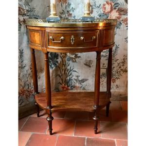 Small Half-moon Console Louis XVI Mahogany 18th Century