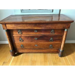 Empire Period Chest Of Drawers Walnut And Burl Walnut Early 19th Century