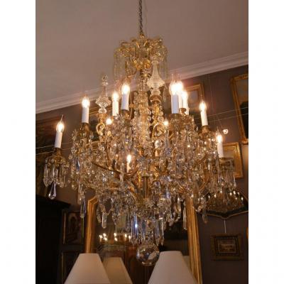 Chandelier Napoleon III Signed Victor Paillard