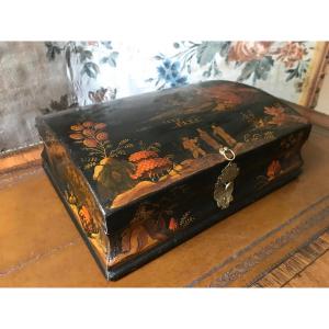 Coffret ou boite à perruque armorié XVIIIe d'époque Louis XV