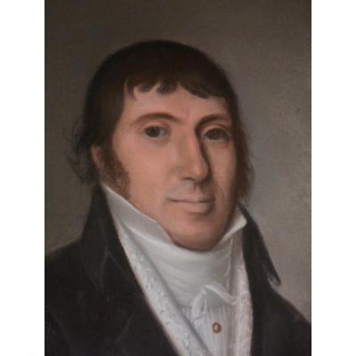 Pastel Encadré Portrait d'Homme Vers 1800
