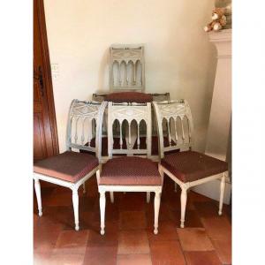 Suite Of 6 Painted Chairs From The Directoire Period