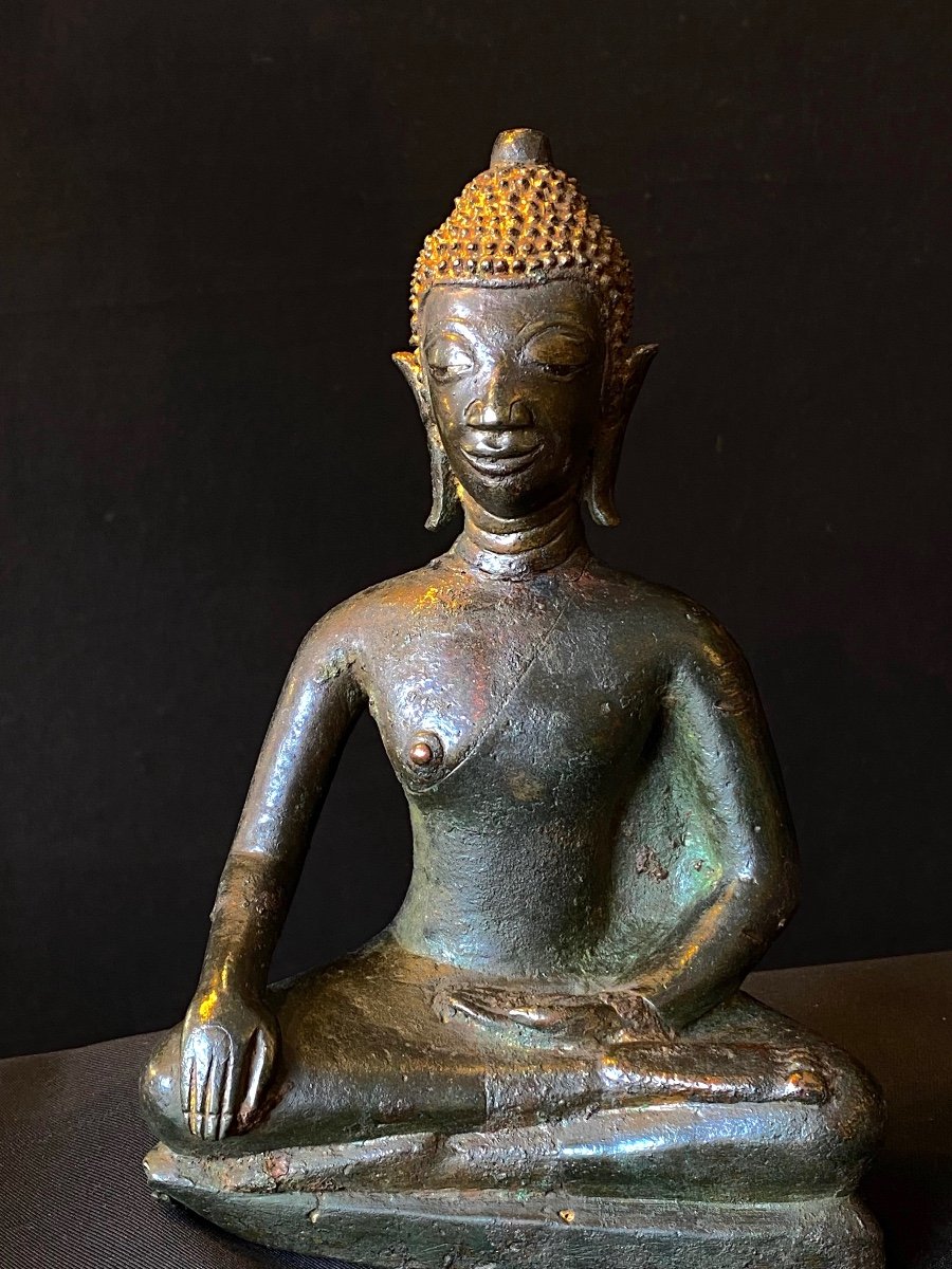 Bronze Buddha Laos XVth-photo-2