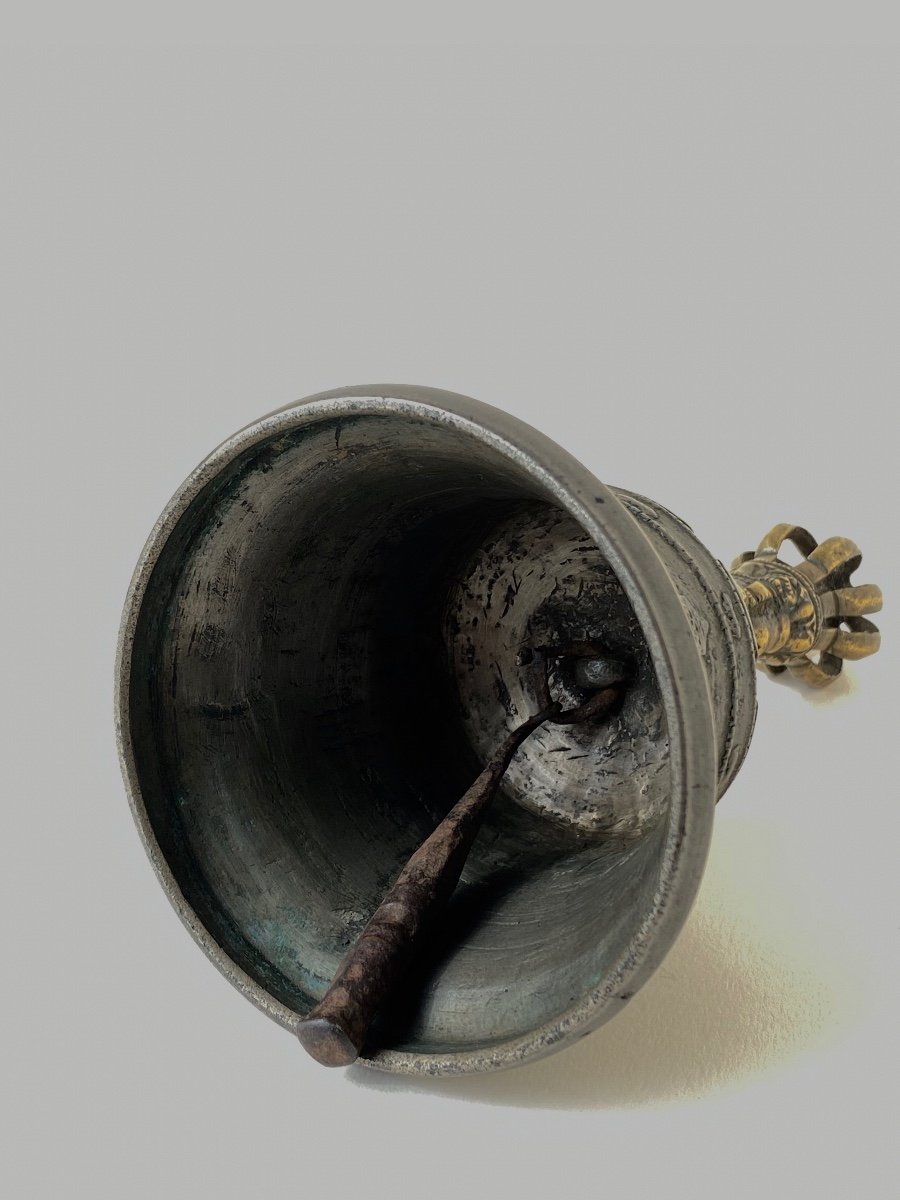 Cloche tibétaine, 19 cm, circa XIX ème,-photo-1