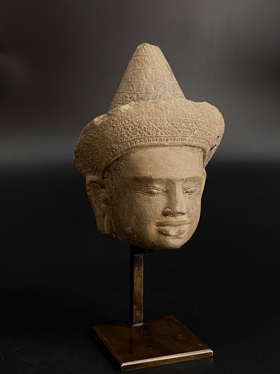 Vishnu Head, Khmer, 11th Century