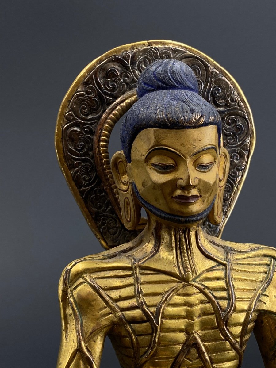 Bouddha ascétique, bronze, Népal, XXème-photo-4