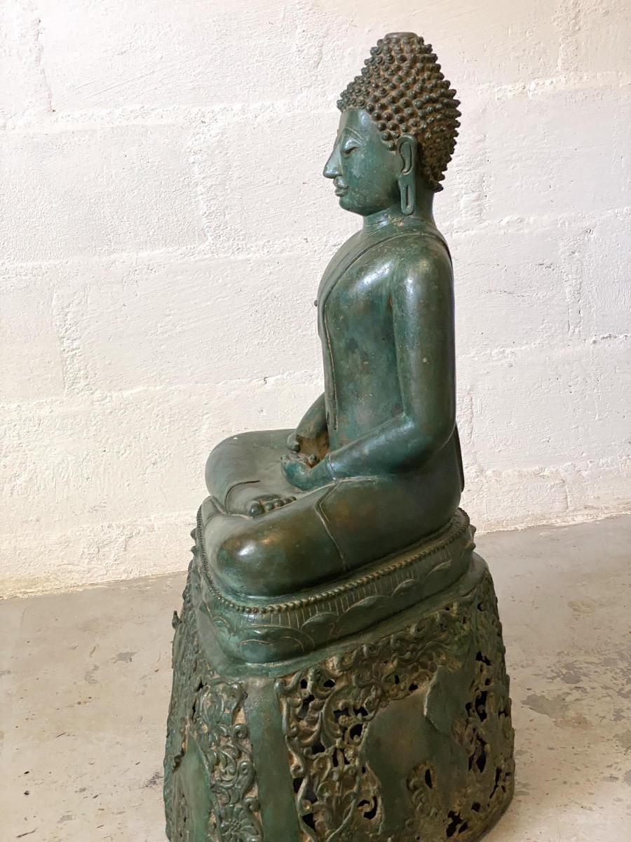 Bouddha en bronze, 81cm, Thailande, circa XIXème-photo-3