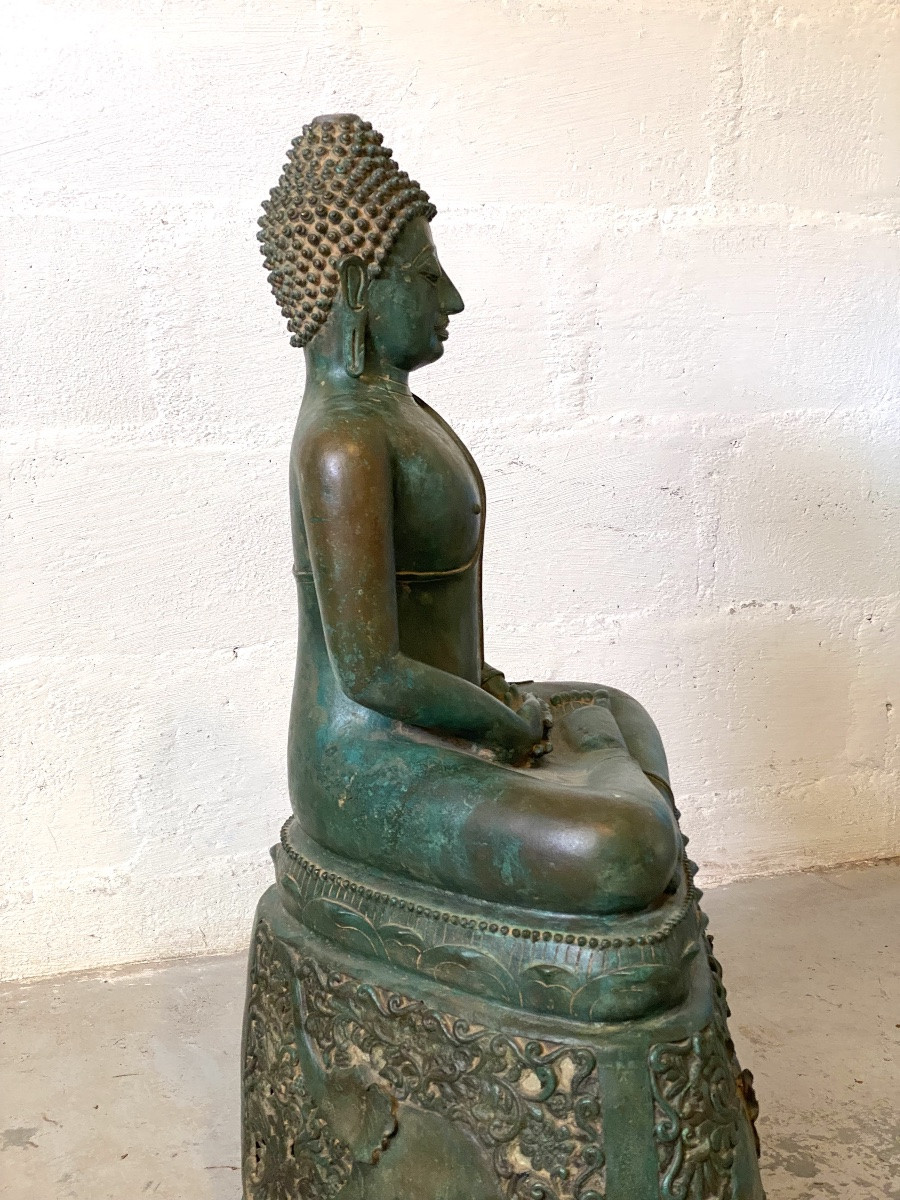 Bouddha en bronze, 81cm, Thailande, circa XIXème-photo-1
