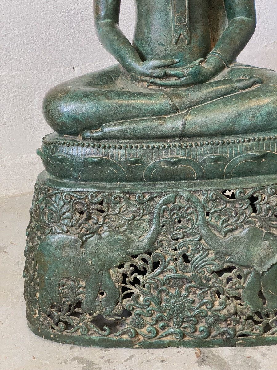 Bouddha en bronze, 81cm, Thailande, circa XIXème-photo-2