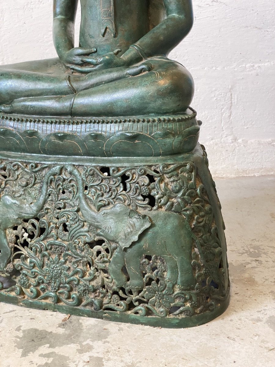 Bouddha en bronze, 81cm, Thailande, circa XIXème-photo-3