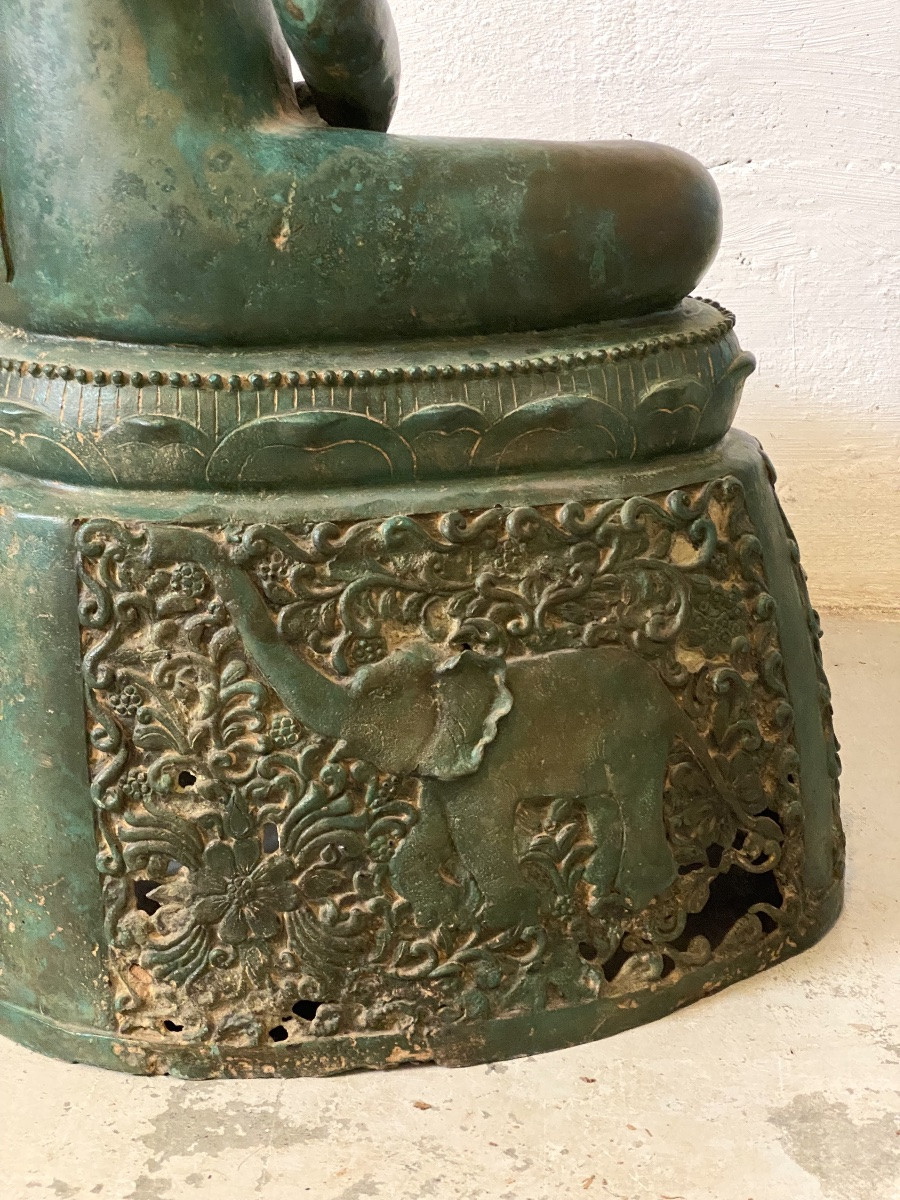 Bouddha en bronze, 81cm, Thailande, circa XIXème-photo-4