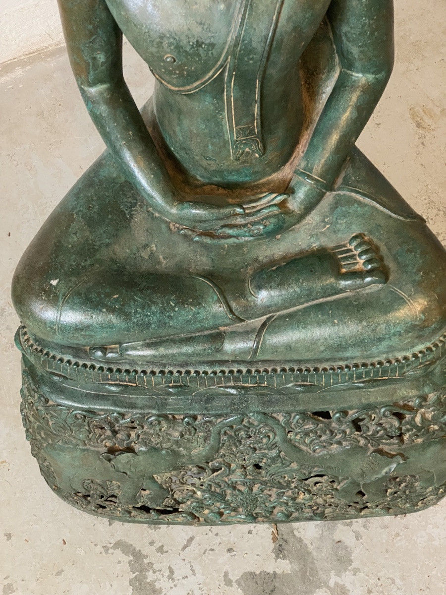 Bouddha en bronze, 81cm, Thailande, circa XIXème-photo-6