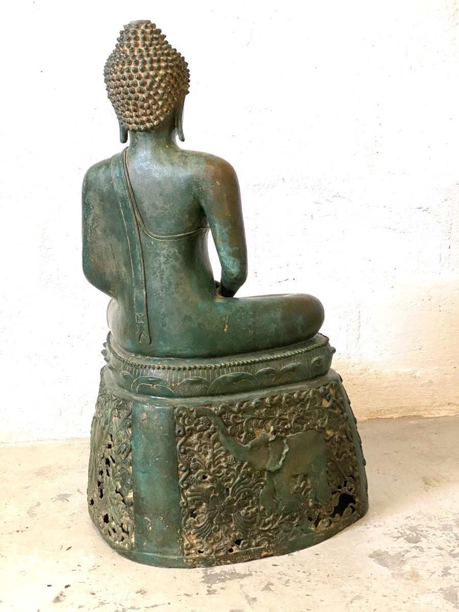 Bouddha en bronze, 81cm, Thailande, circa XIXème-photo-7