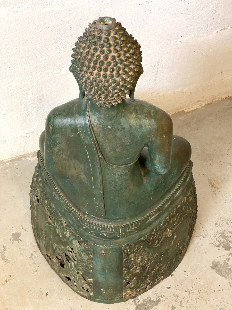 Bouddha en bronze, 81cm, Thailande, circa XIXème-photo-8