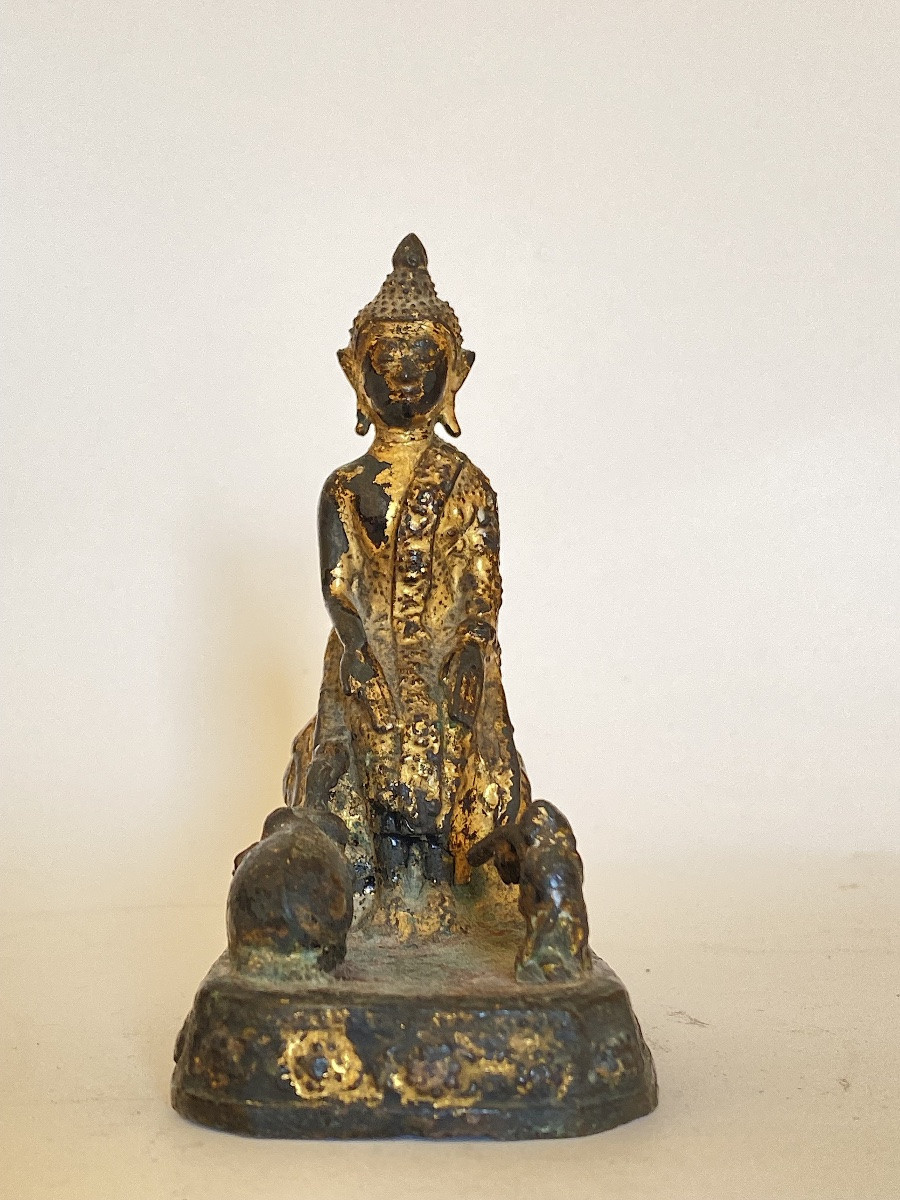 Bouddha, bronze, Thaïlande, XIX ème-photo-3