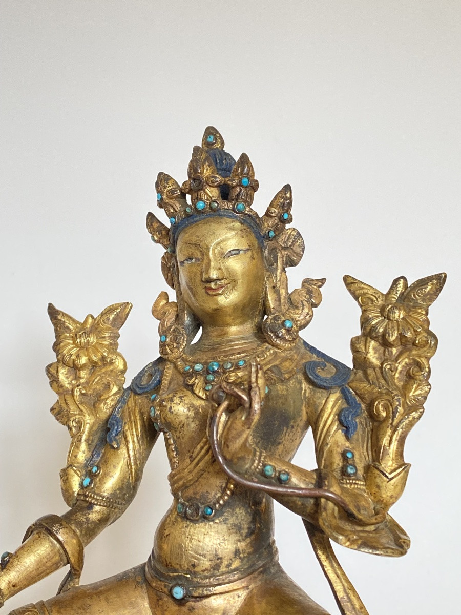 Tara verte, 17,3 cm, Tibet, 18/19ème-photo-2