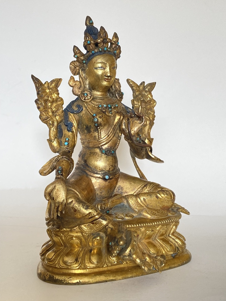 Tara verte, 17,3 cm, Tibet, 18/19ème-photo-3
