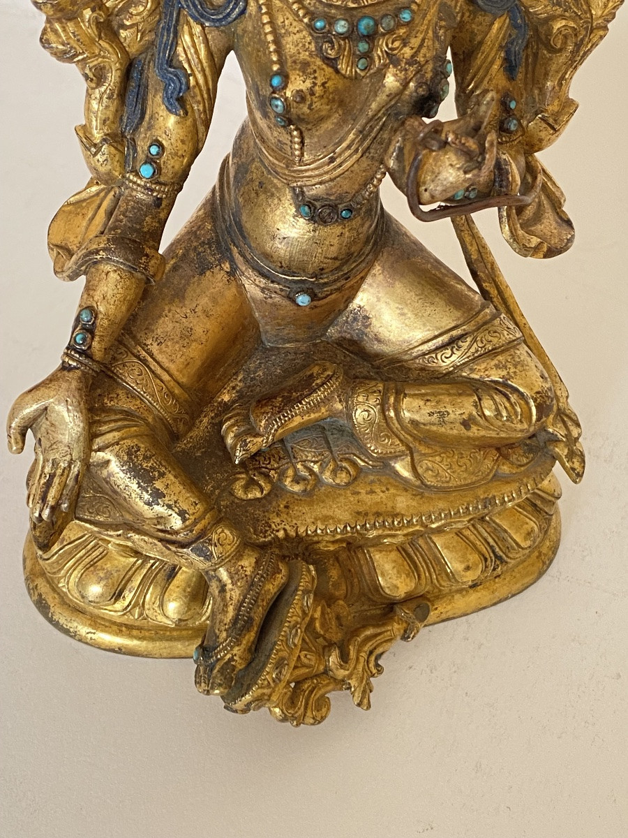 Tara verte, 17,3 cm, Tibet, 18/19ème-photo-1