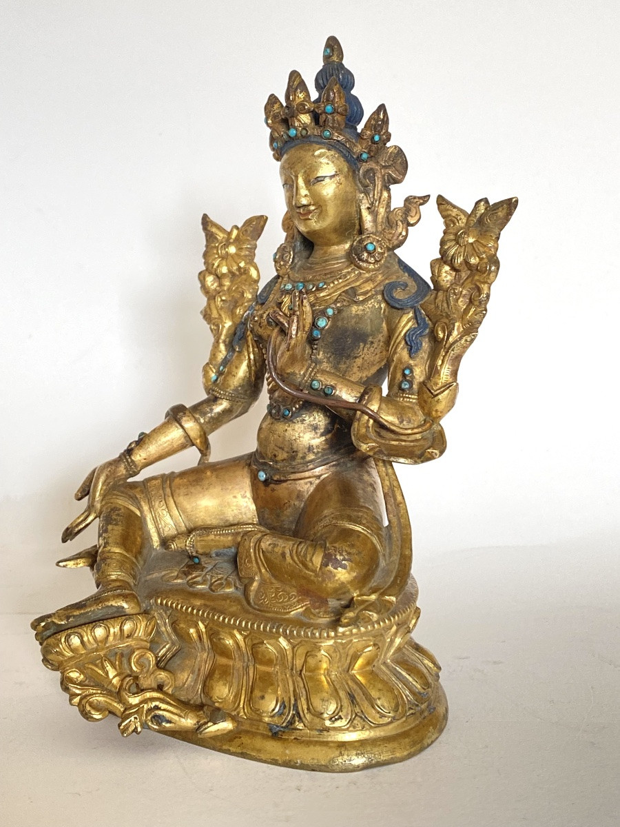 Tara verte, 17,3 cm, Tibet, 18/19ème-photo-3