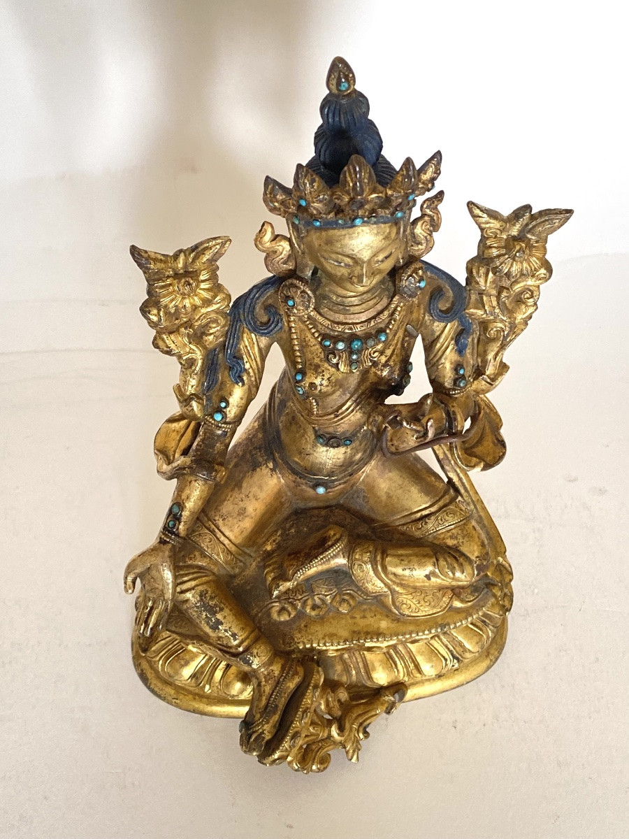 Tara verte, 17,3 cm, Tibet, 18/19ème-photo-4