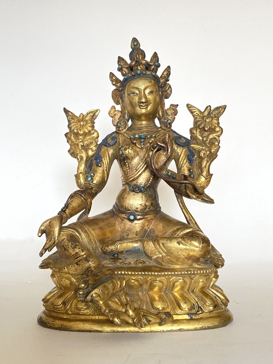 Tara verte, 17,3 cm, Tibet, 18/19ème