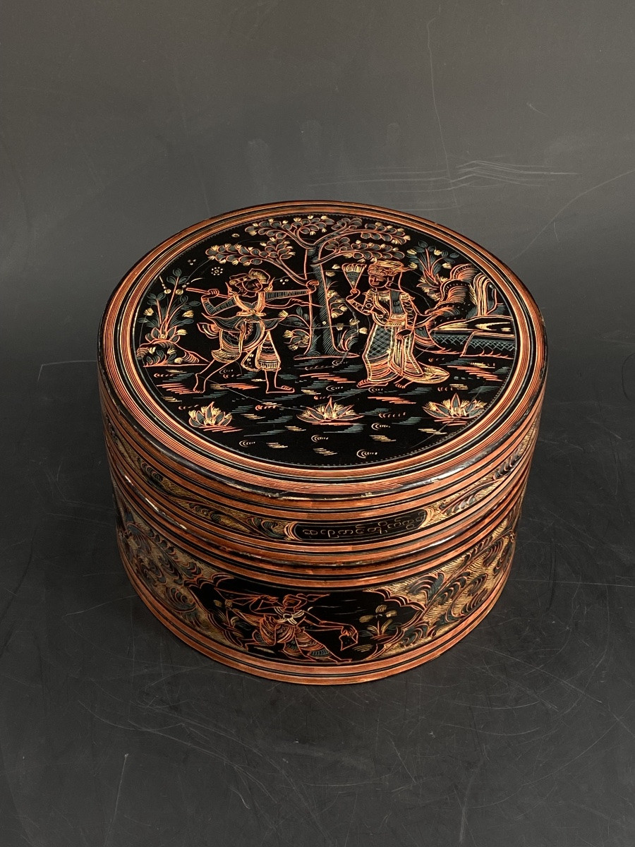 Boîte en laque, Birmanie, XIX ème-photo-2