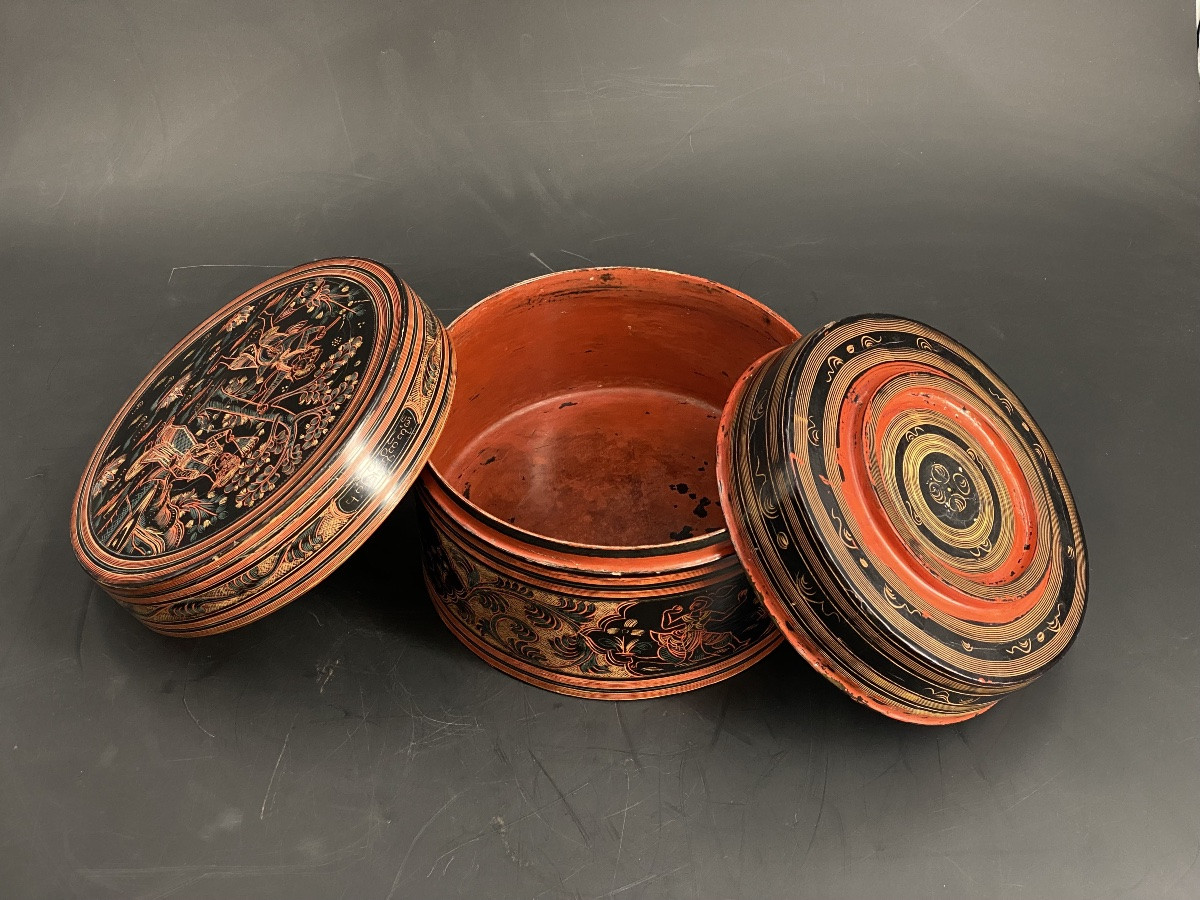 Boîte en laque, Birmanie, XIX ème-photo-3