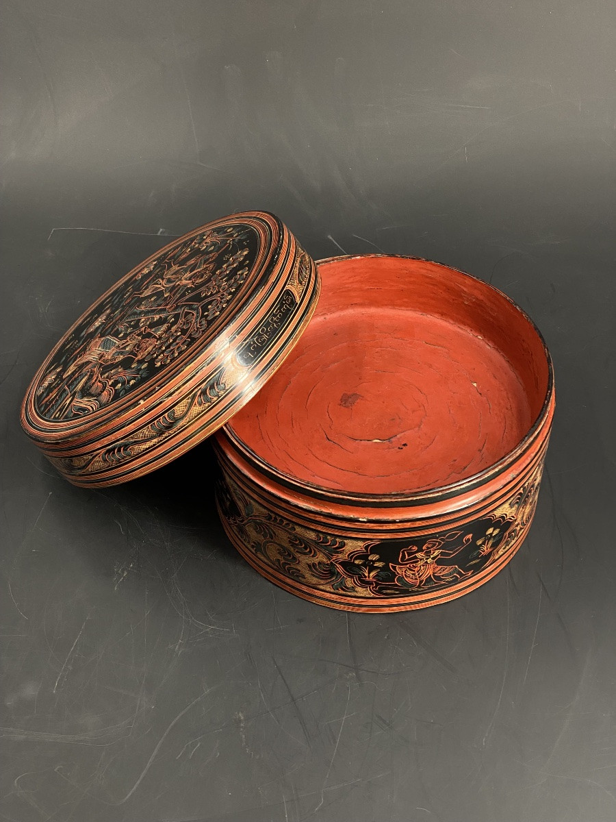 Boîte en laque, Birmanie, XIX ème-photo-4