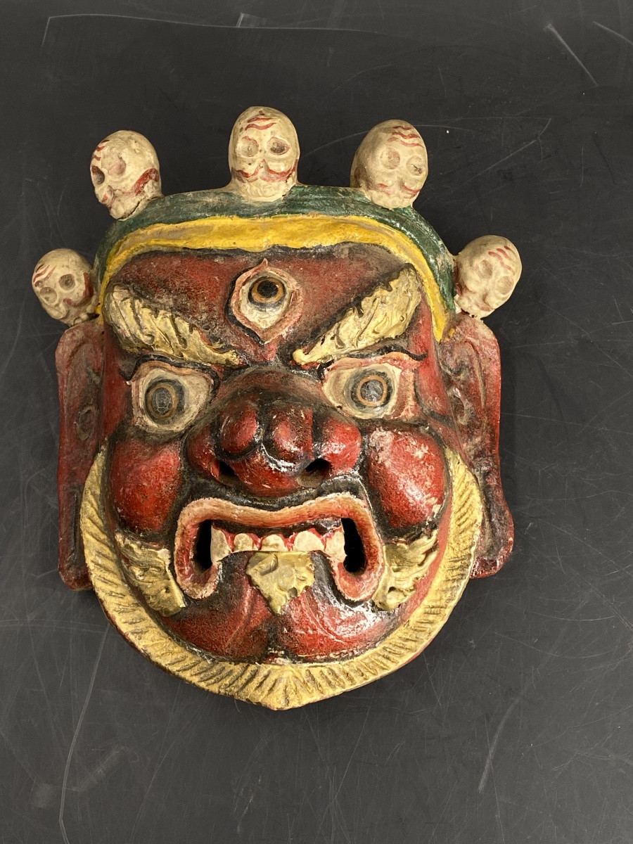 Pair Of Mahakala Wrathful Deity Masks-photo-3
