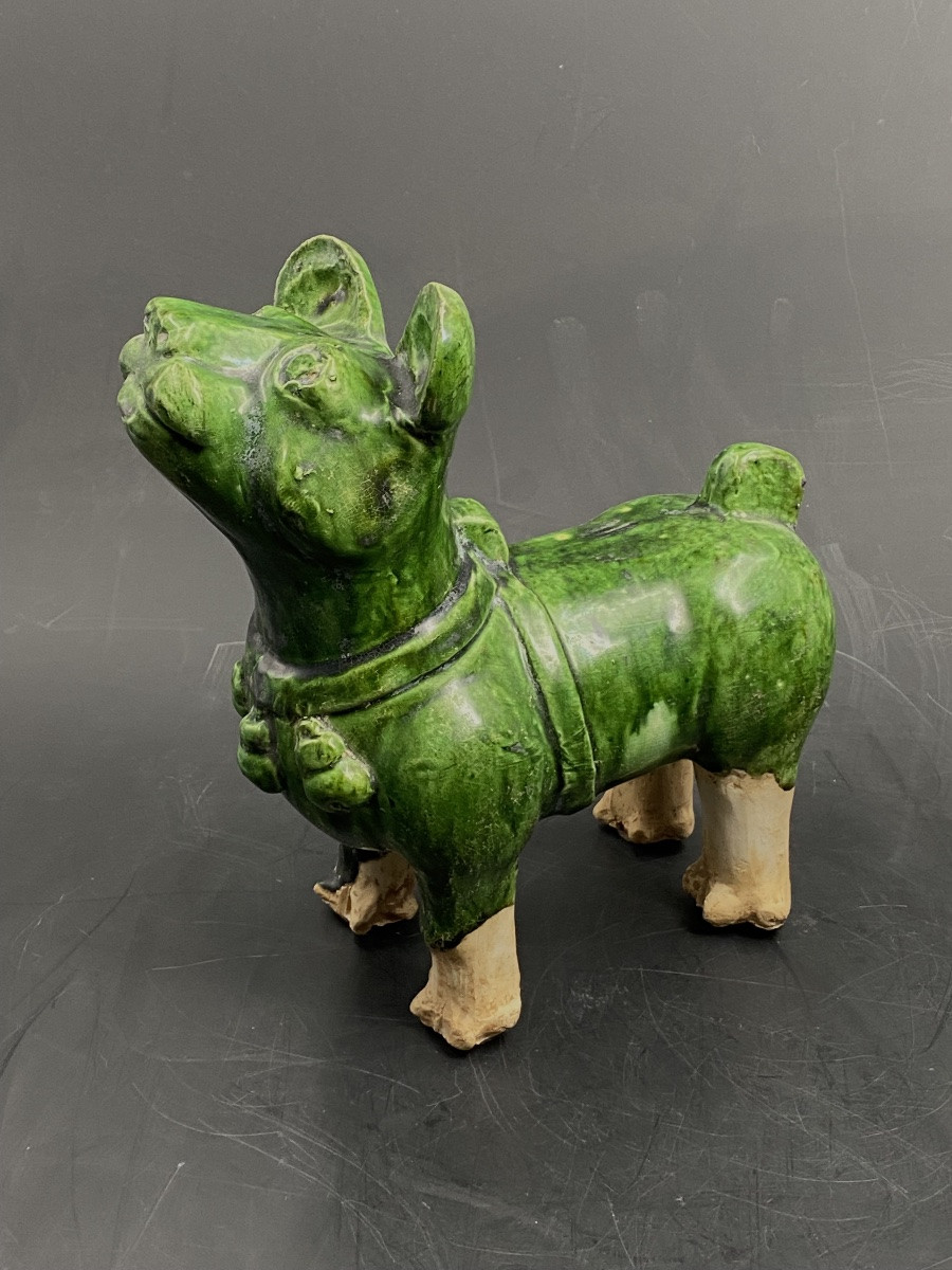 Chien en céramique style Han, Chine-photo-3