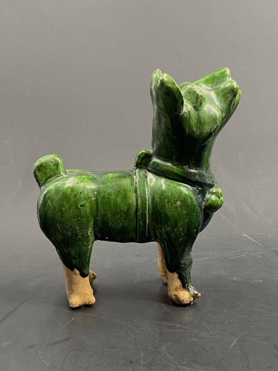 Chien en céramique style Han, Chine-photo-1