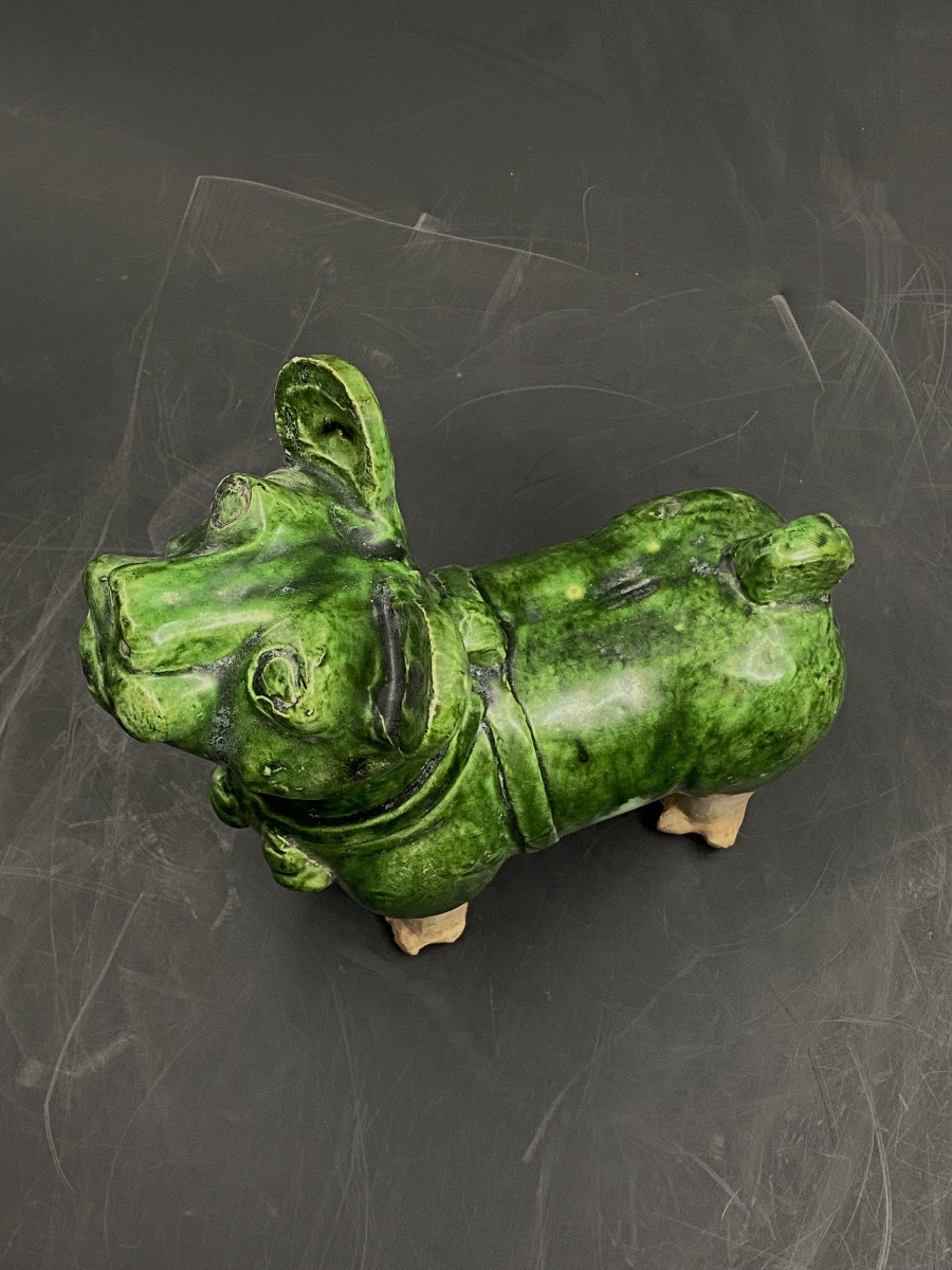 Chien en céramique style Han, Chine-photo-2