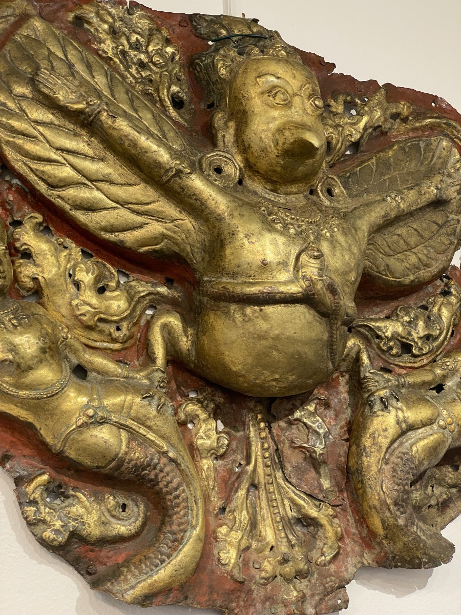 Torana, Gilded Repoussé, Tibet Or Nepal, 17th Century-photo-4