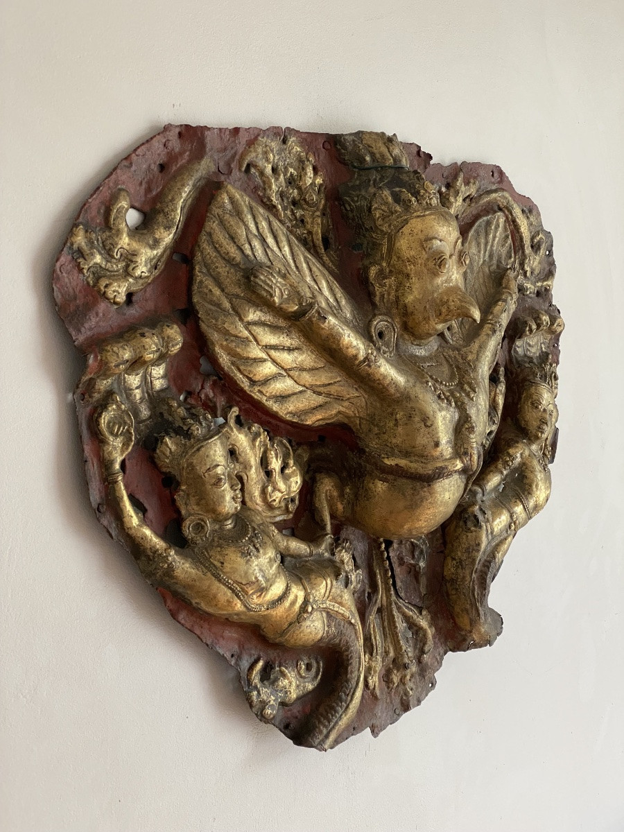 Torana, Gilded Repoussé, Tibet Or Nepal, 17th Century-photo-4