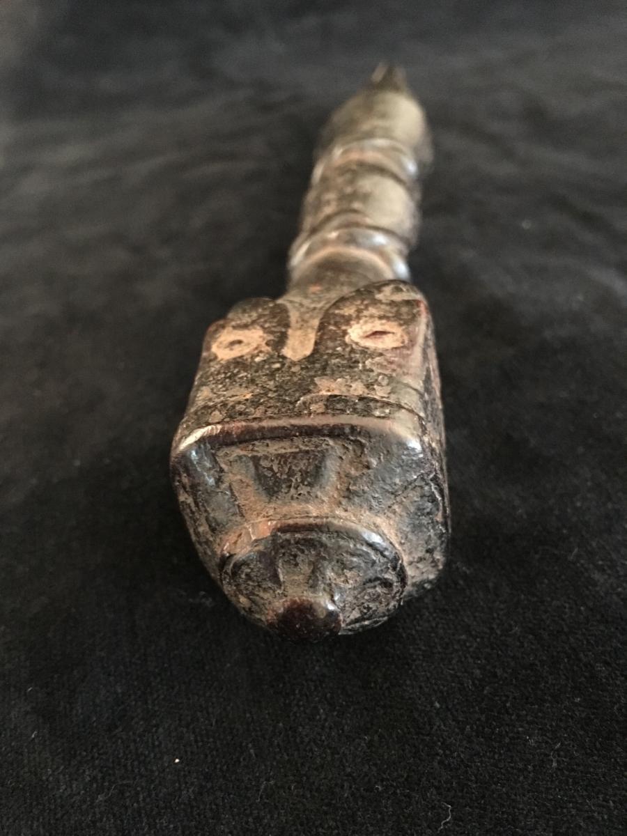 Phurbu, dague rituelle de chamane, bois, 20,5 cm, Népal-photo-1